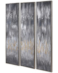 Uttermost Gray Showers Hand Painted Canvases Art, Set of 3