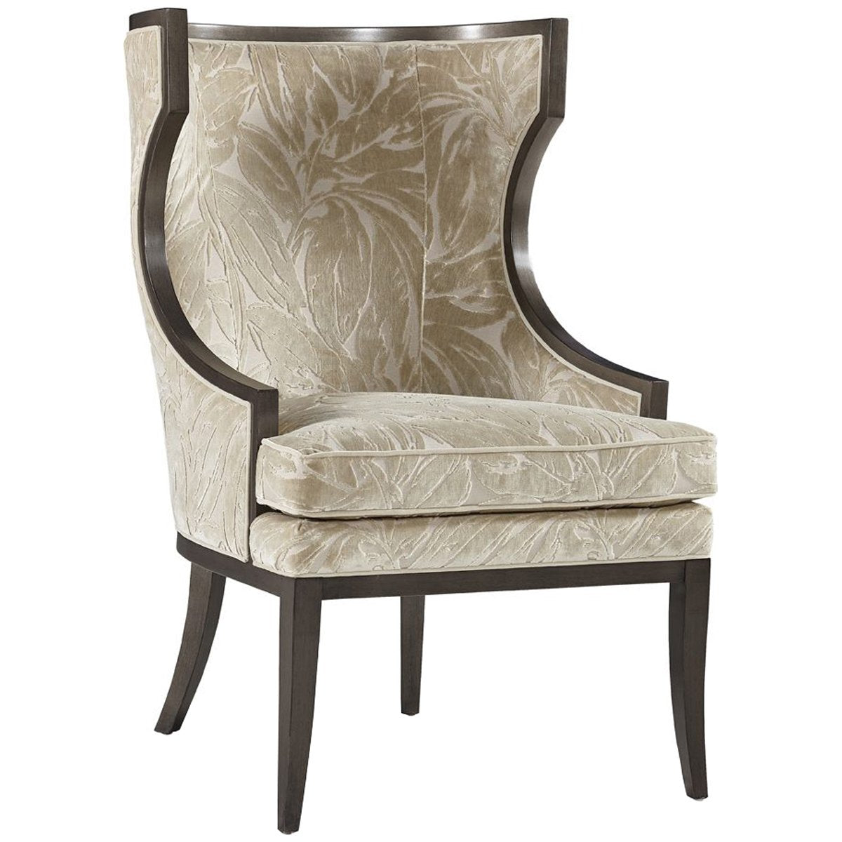Hickory White Exposed Wood Black Nickel Chair