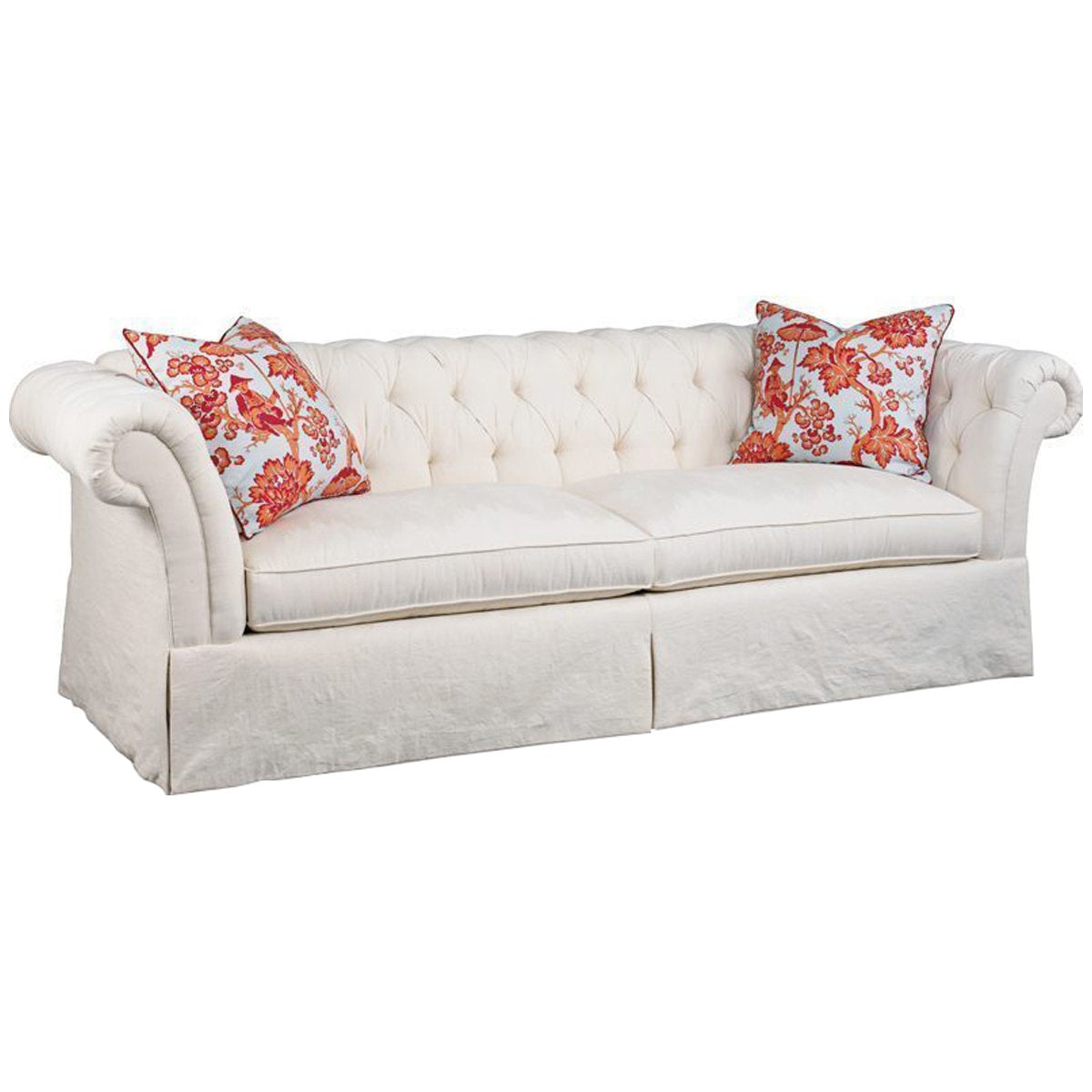 Hickory White Sofa in Beige Ivory Fabric
