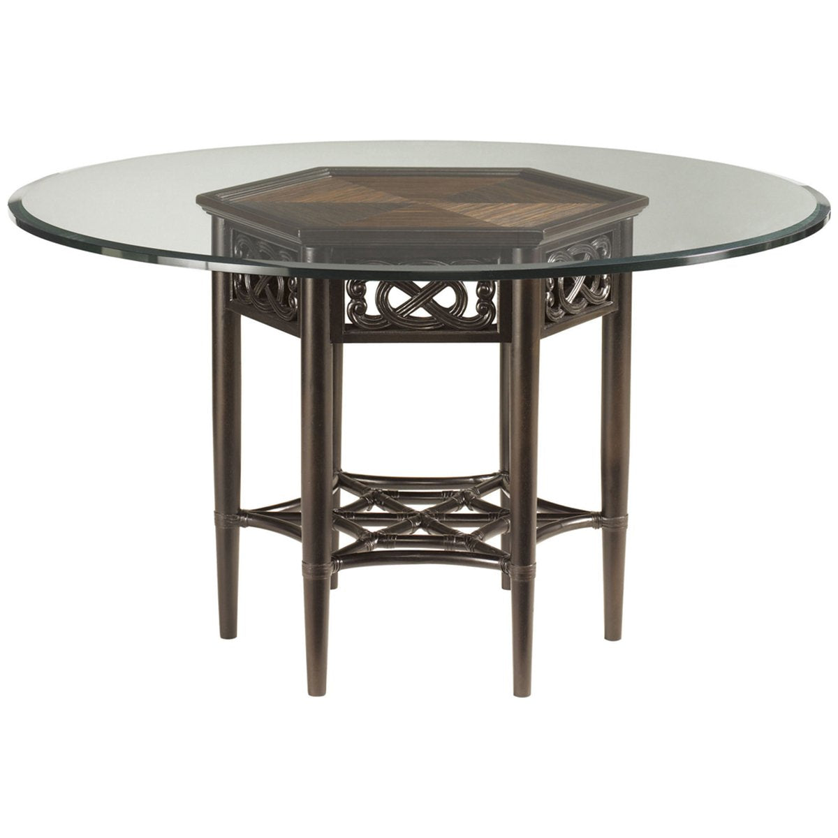 Tommy Bahama Royal Kahala Sugar and Lace Dining Table with Glass Top