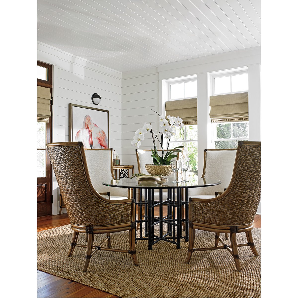 Tommy Bahama Twin Palms Stellaris Dining Table with Glass Top