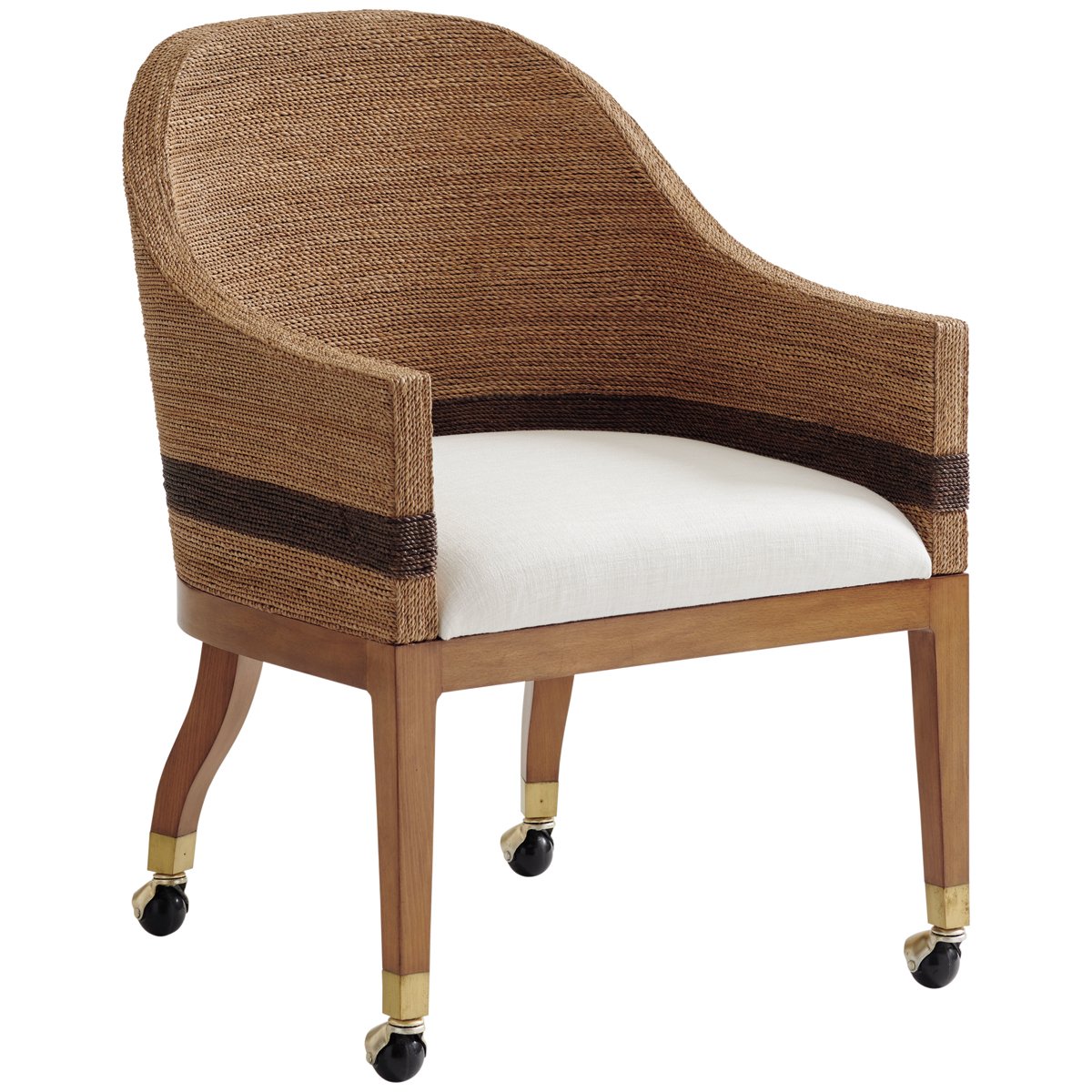Tommy Bahama Palm Desert Dorian Woven Arm Chair with Casters