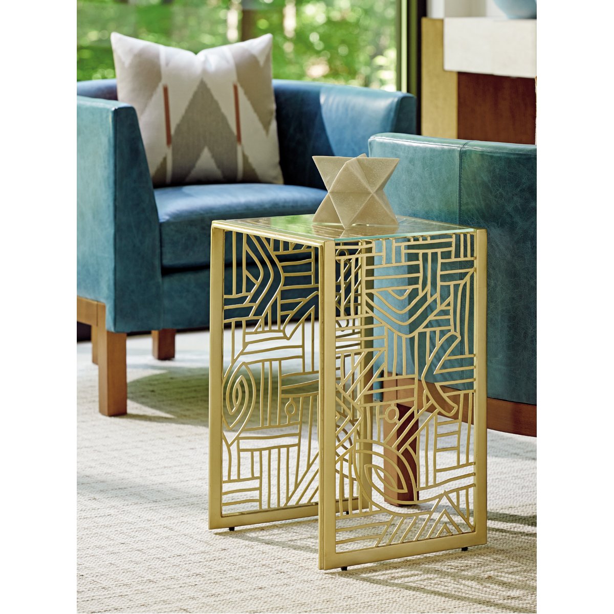 Tommy Bahama Palm Desert Redford Metal Accent Table