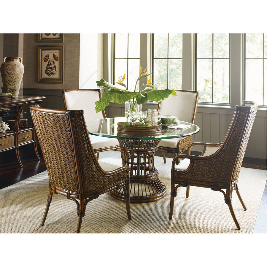 Tommy Bahama Bali Hai Latitude Dining Table with Glass Top