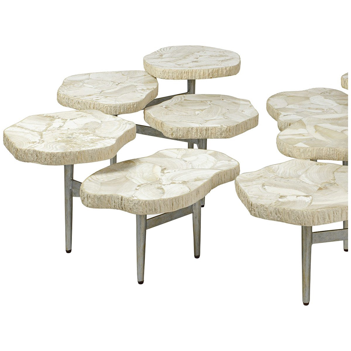Palecek Merced Fossilized Clam 3-Top Table