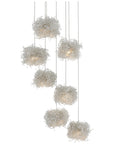 Currey and Company Birds Nest 7-Light Multi-Drop Pendant