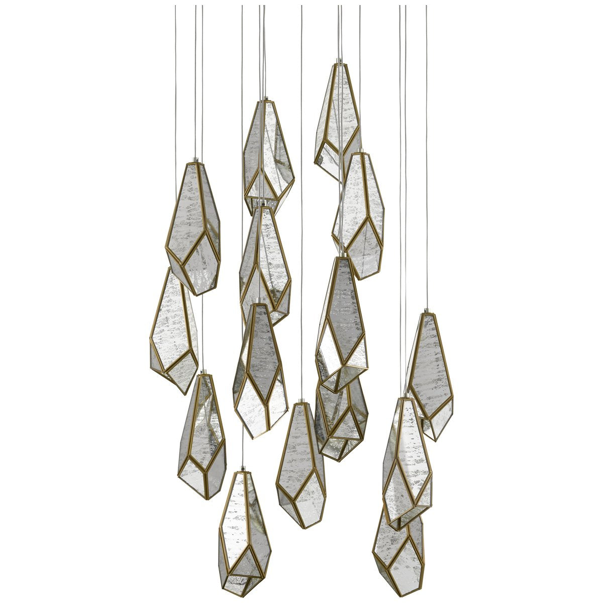 Currey and Company Glace Round 15-Light Multi-Drop Pendant