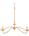 Currey and Company Saxon Rattan Small Chandelier