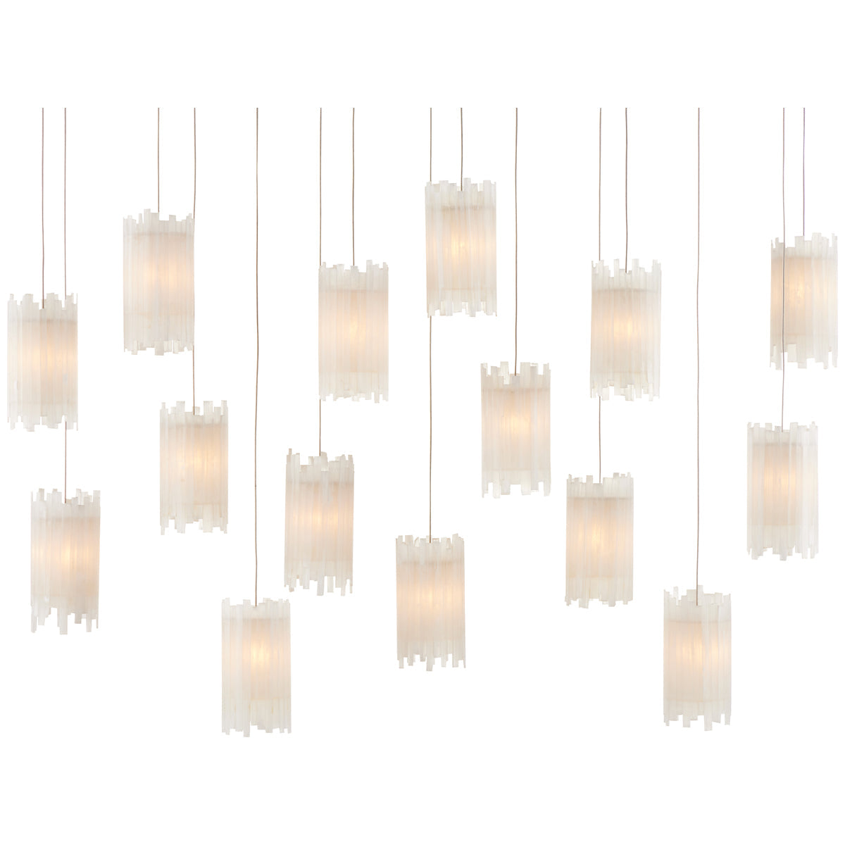 Currey and Company Escenia Rectangular 15-Light Multi-Drop Pendant