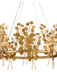 Currey and Company Golden Eucalyptus Round Chandelier