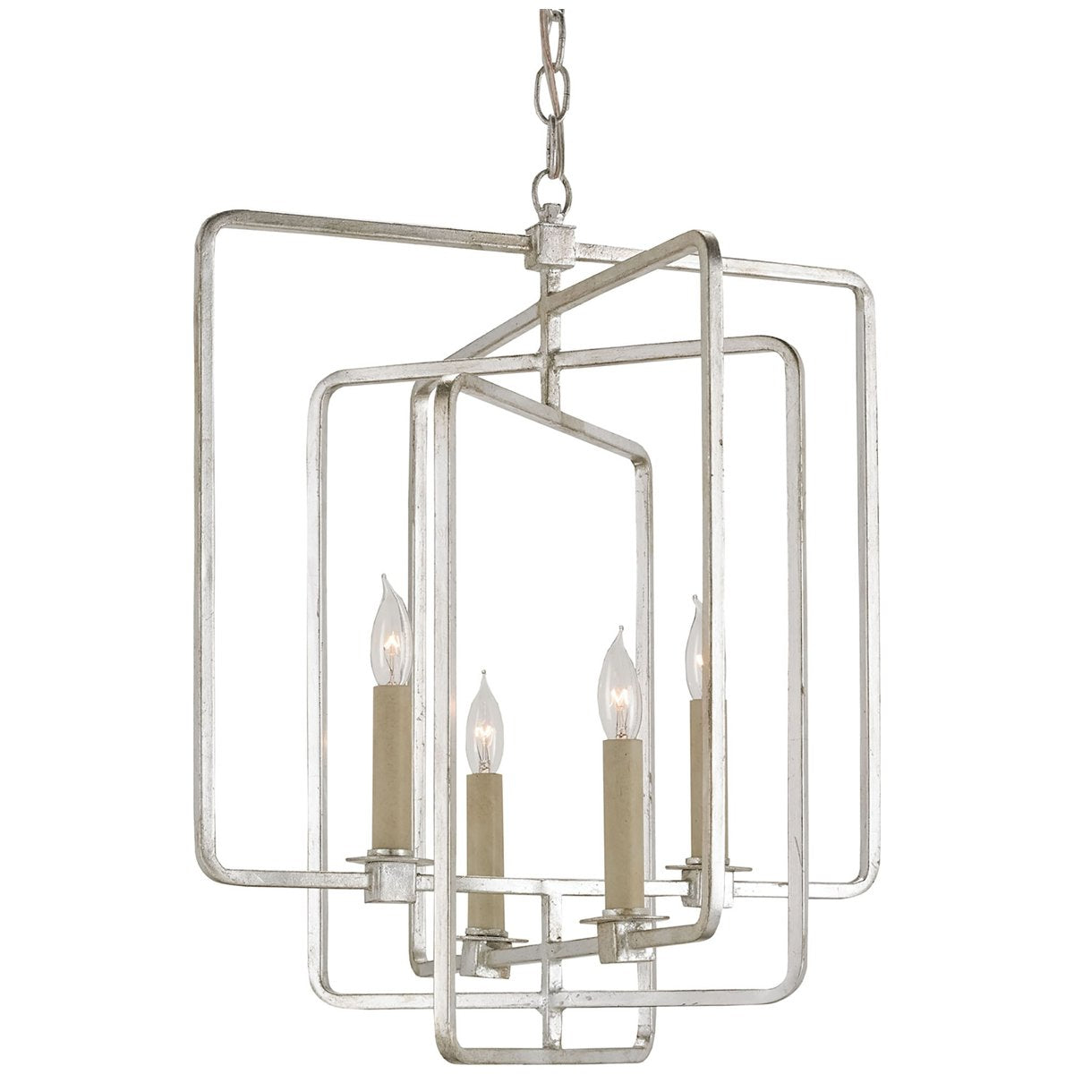 Currey and Company Metro Silver Square Chandelier