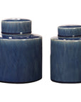 Uttermost Saniya Blue Containers, 2-Piece Set