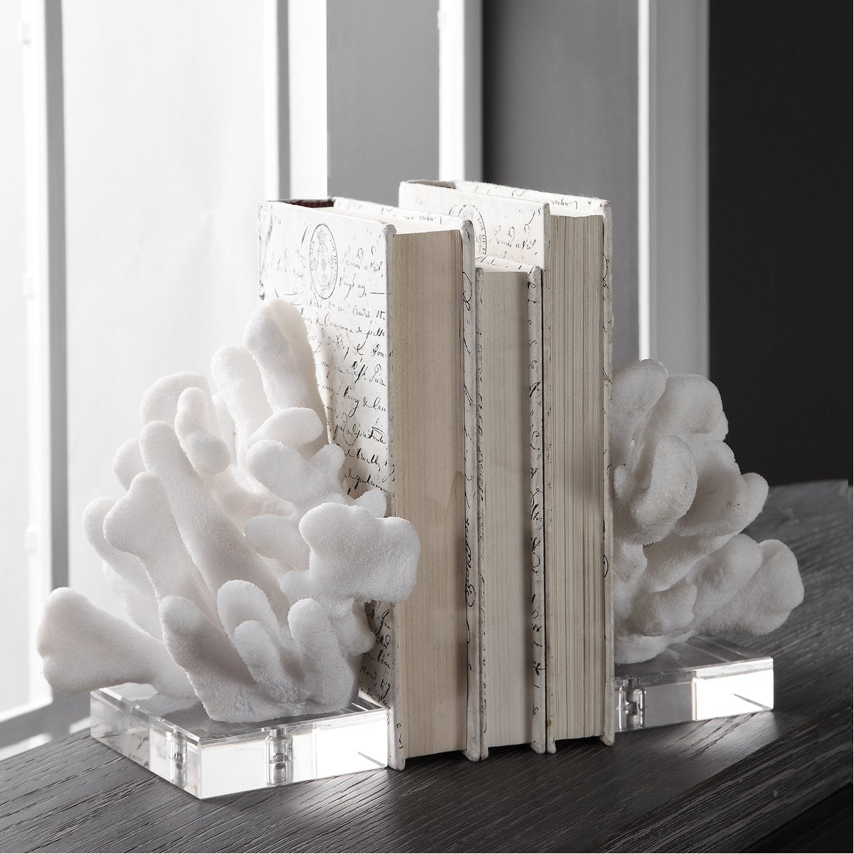 Uttermost Charbel White Bookends, Set of 2