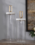 Uttermost Hayworth Seeded Glass Containers, 2-Piece Set