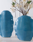 Uttermost Ruffled Feathers Blue Vases, 2-Piece Set
