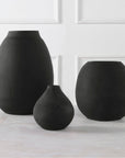 Uttermost Hearth Matte Black Vases, 3-Piece Set
