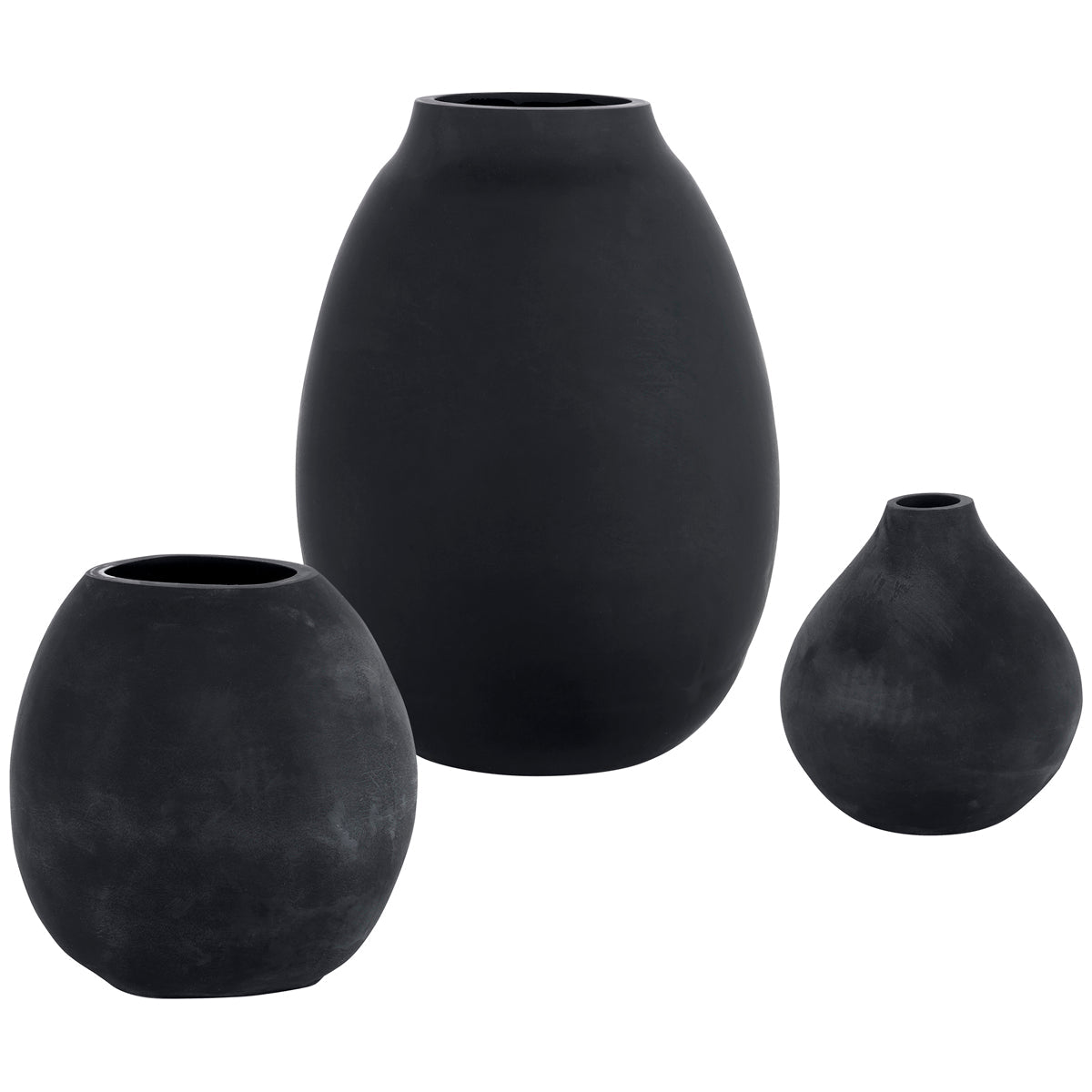 Uttermost Hearth Matte Black Vases, 3-Piece Set