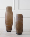 Uttermost Delicate Swirl Caramel Glass Vases, 2-Piece Set