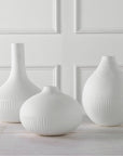 Uttermost Apothecary Satin White Vases, 3-Piece Set