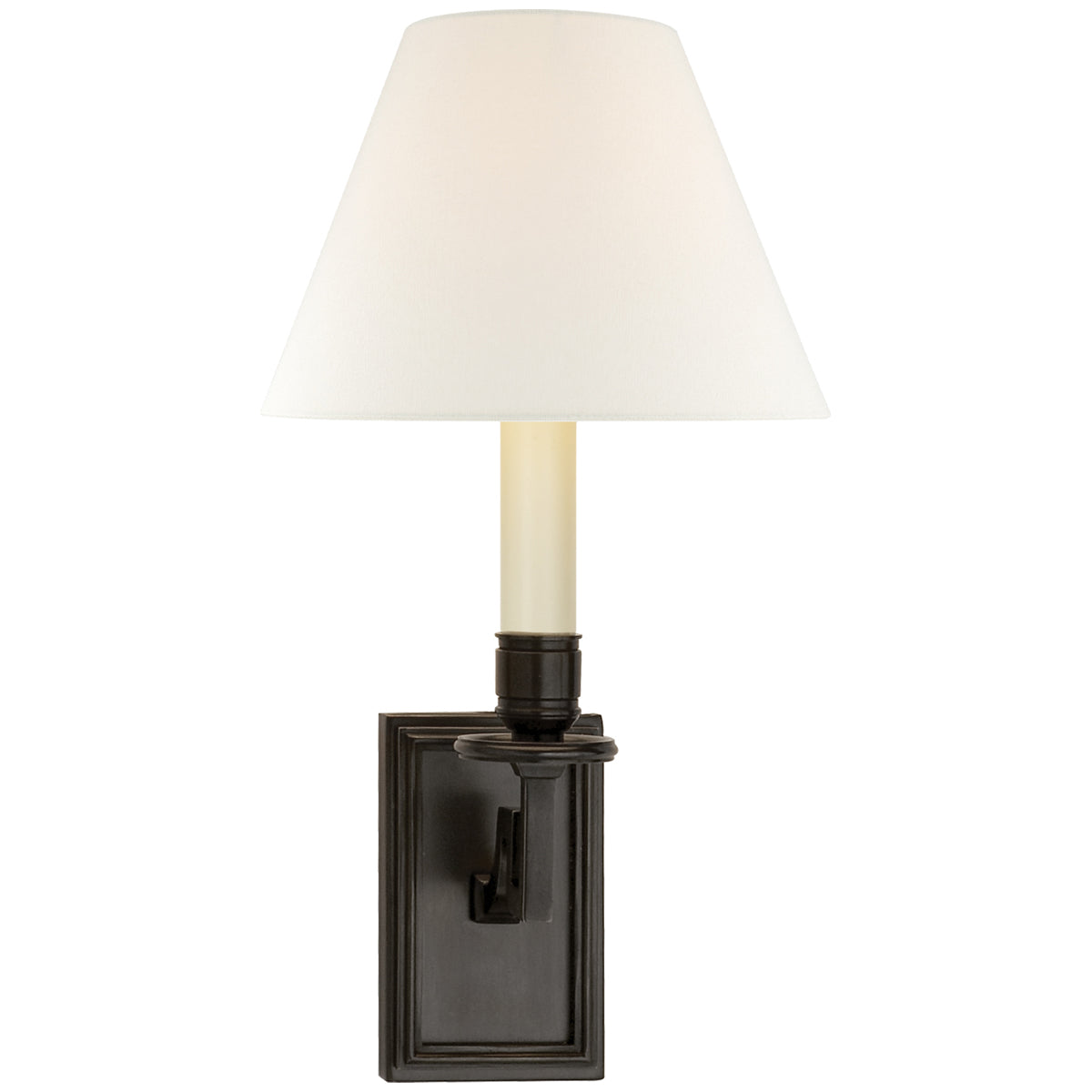 Visual Comfort Dean Library Sconce with Linen Shade