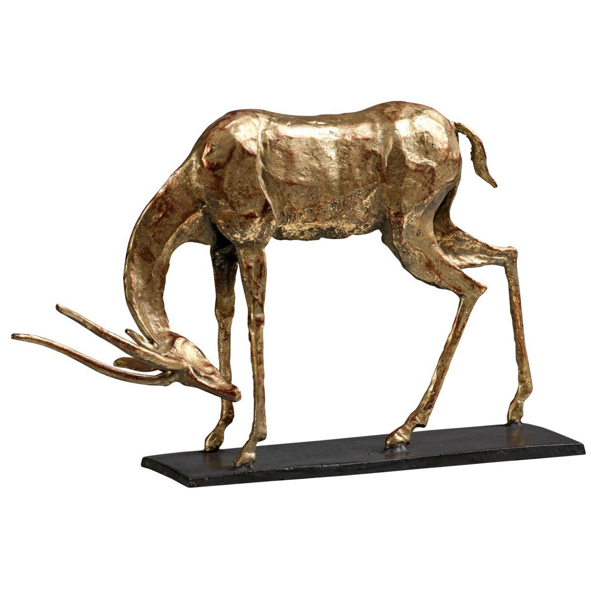 Villa &amp; House Antelope Straight Horn Statue in Gold