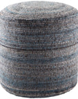 Jaipur Amarillo Duro Stripes Textured Blue Gray AMR01 Cylinder Pouf