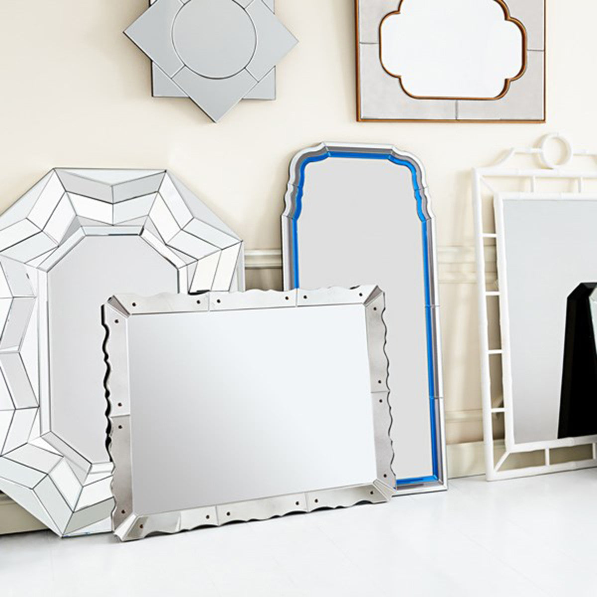 Villa &amp; House Anne Mirror in Sapphire Blue and Gray