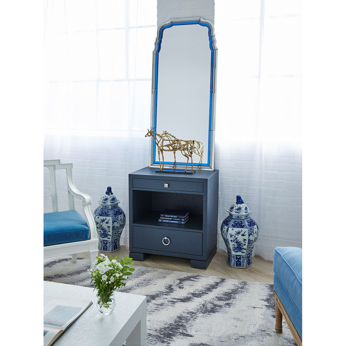 Villa &amp; House Anne Mirror in Sapphire Blue and Gray