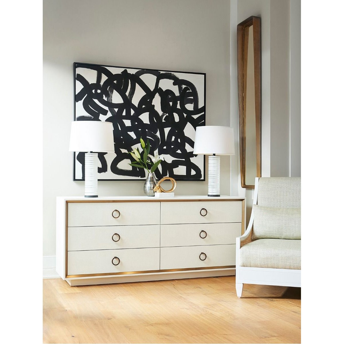 Villa &amp; House Ansel Extra Large 6-Drawer Dresser with Owen Pull