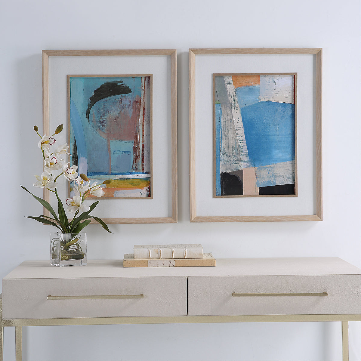Uttermost Brilliant Clouds Abstract Prints, 2-Piece Set
