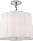 Visual Comfort Simple Scallop Large Hanging Shade with Linen Shade