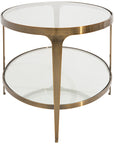Worlds Away 2-Tier Glass Top Oval Coffee Table