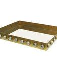 Worlds Away Brister Rectangle Brass Tray with Inset Mirror
