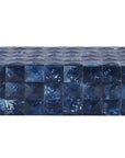 Worlds Away Hand Crafted Decorative Box in A Blue Geometric Pattern