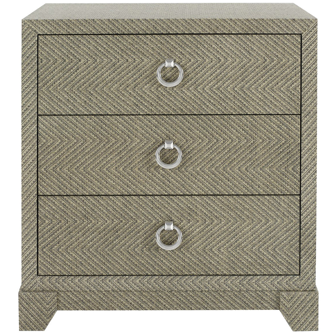 Villa & House Brittany 3-Drawer Side Table in Gray Tweed
