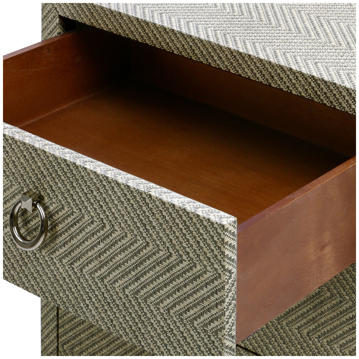Villa &amp; House Brittany 3-Drawer Side Table in Gray Tweed
