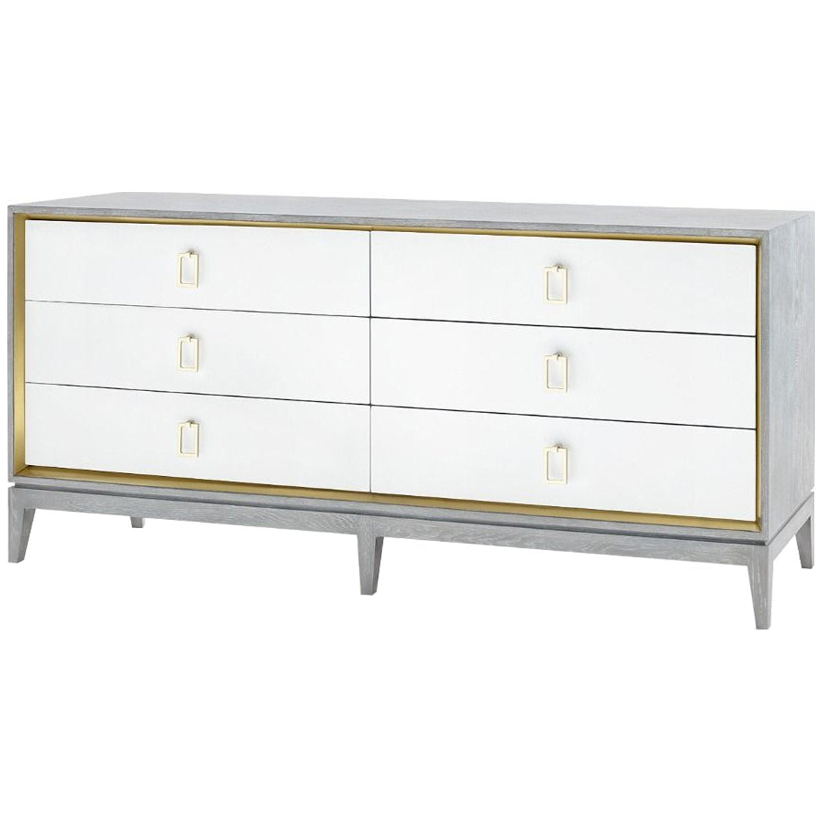 Villa &amp; House Cameron Extra Large Gray 6-Drawer Dresser with Raquel Pull