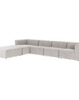 Four Hands Grayson Langham Channeled 4-Piece Sandstone Sectional with Ottoman