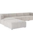 Four Hands Grayson Langham Channeled 4-Piece Sandstone Sectional with Ottoman
