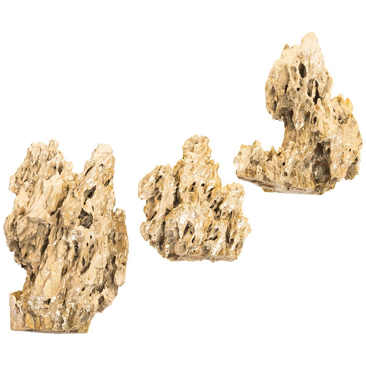 Phillips Collection Stalagmite Plated Brass Wall Art, 3-Piece Set