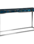 Phillips Collection Agate Console Table, Stainless Steel Base