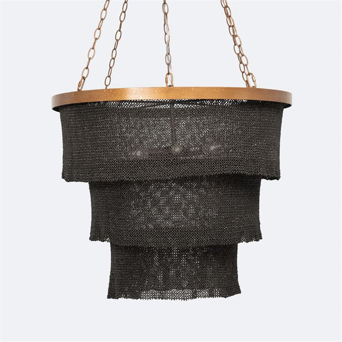 Made Goods Patricia Three-Tiered 5-Light Woven Coco Beads Chandelier