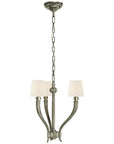 Visual Comfort Ruhlmann Small Chandelier with Linen Shades