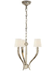 Visual Comfort Ruhlmann Small Chandelier with Linen Shades