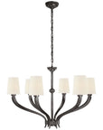 Visual Comfort Ruhlmann Large Chandelier with Linen Shades