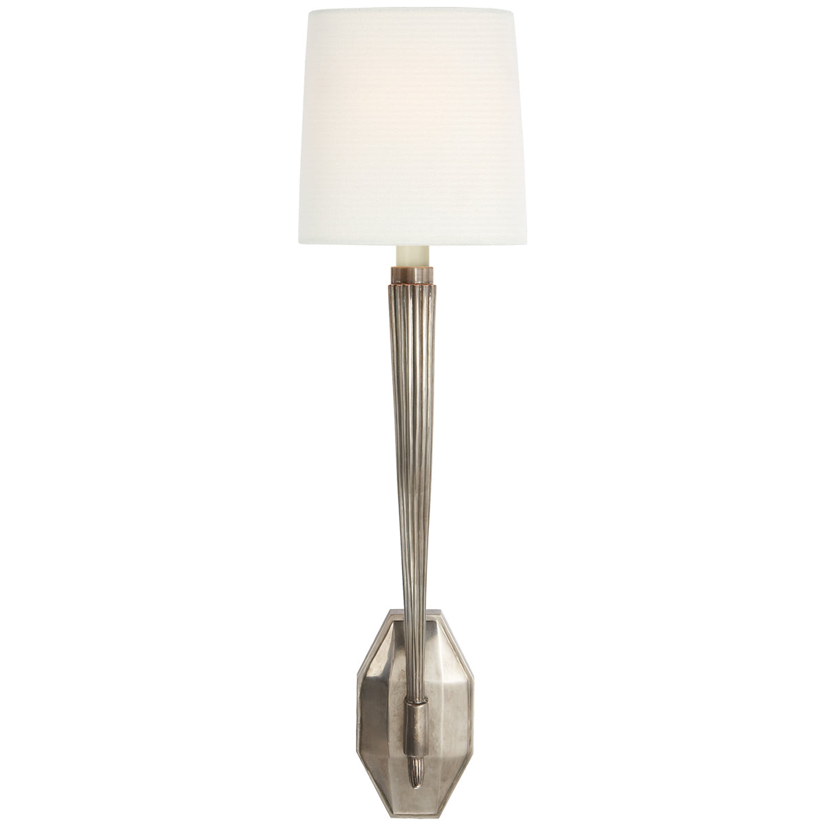 Visual Comfort Ruhlmann Single Sconce with Linen Shade