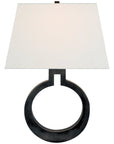 Visual Comfort Ring Form Large Wall Sconce with Linen Shade