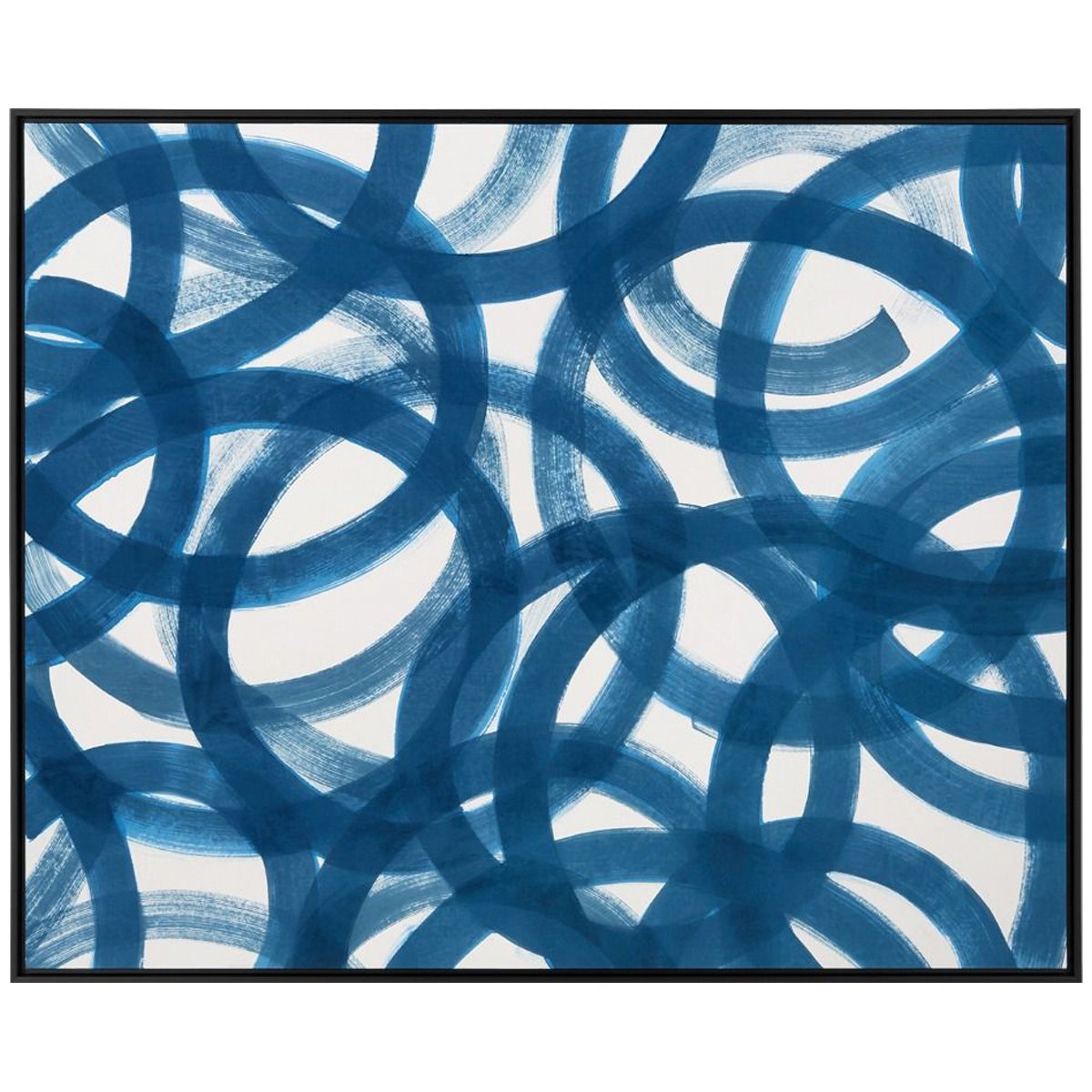 Villa &amp; House Circe Framed Silk Panel, Navy Blue