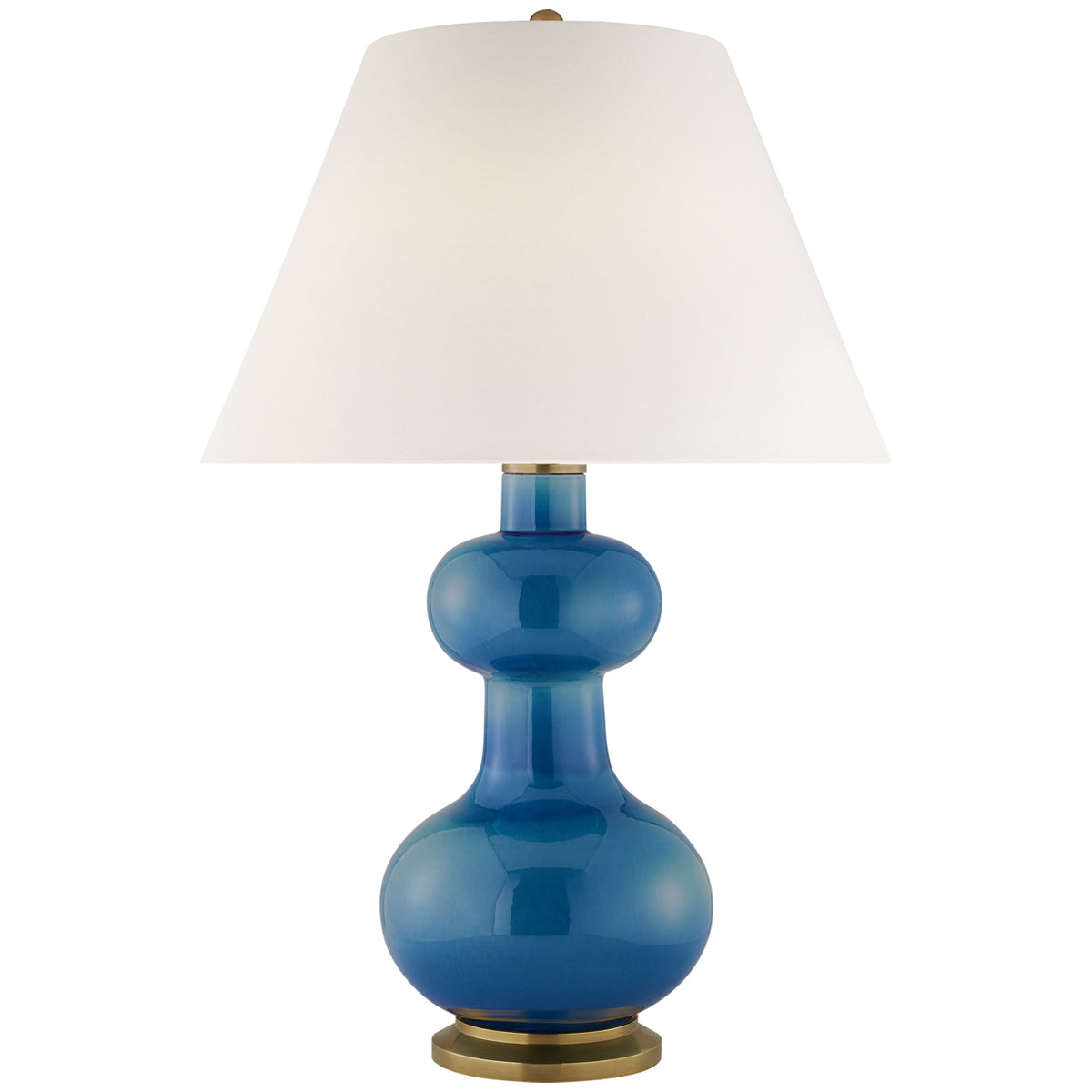 Visual Comfort Chambers Large Table Lamp with Linen Shade