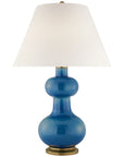 Visual Comfort Chambers Large Table Lamp with Linen Shade